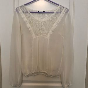 Sheer lace white top
